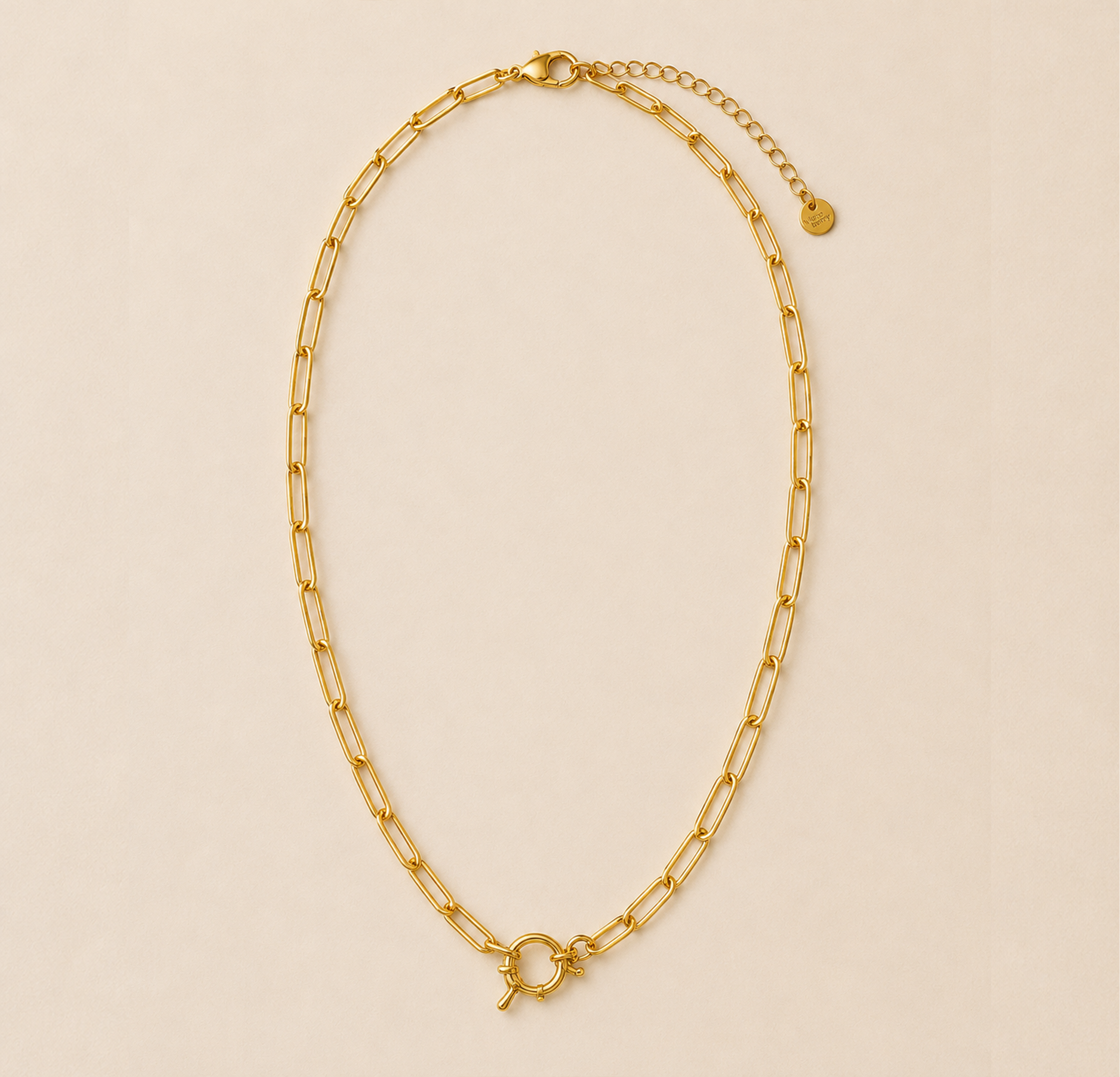 Base005 Thin Paperclip Necklace
