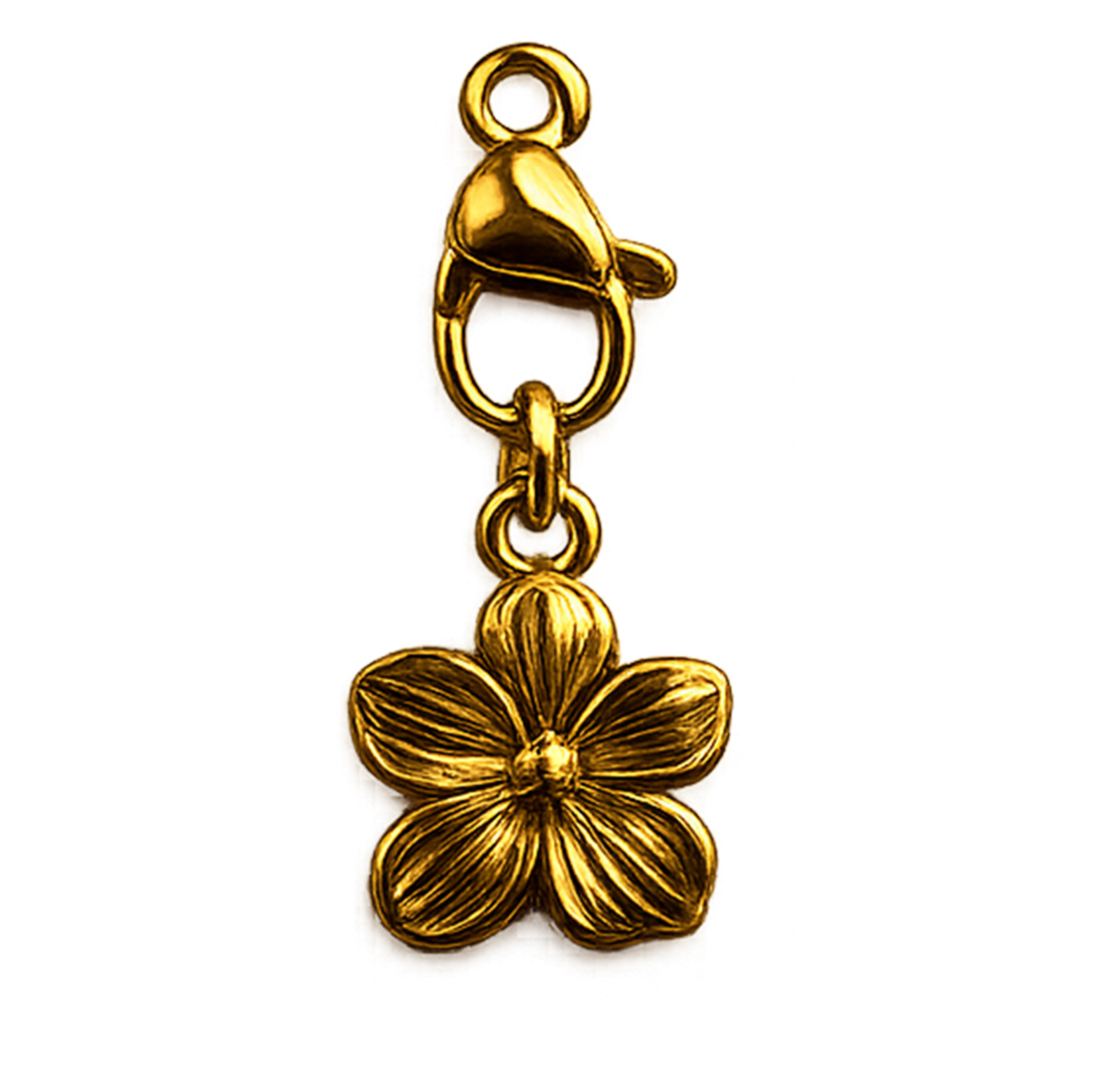CH-CV-025 Gold Plumeria Charm