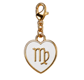 CH-SE-014 Virgo White Zodiac Heart Charm