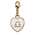 CH-SE-015 Libra White Zodiac Heart Charm