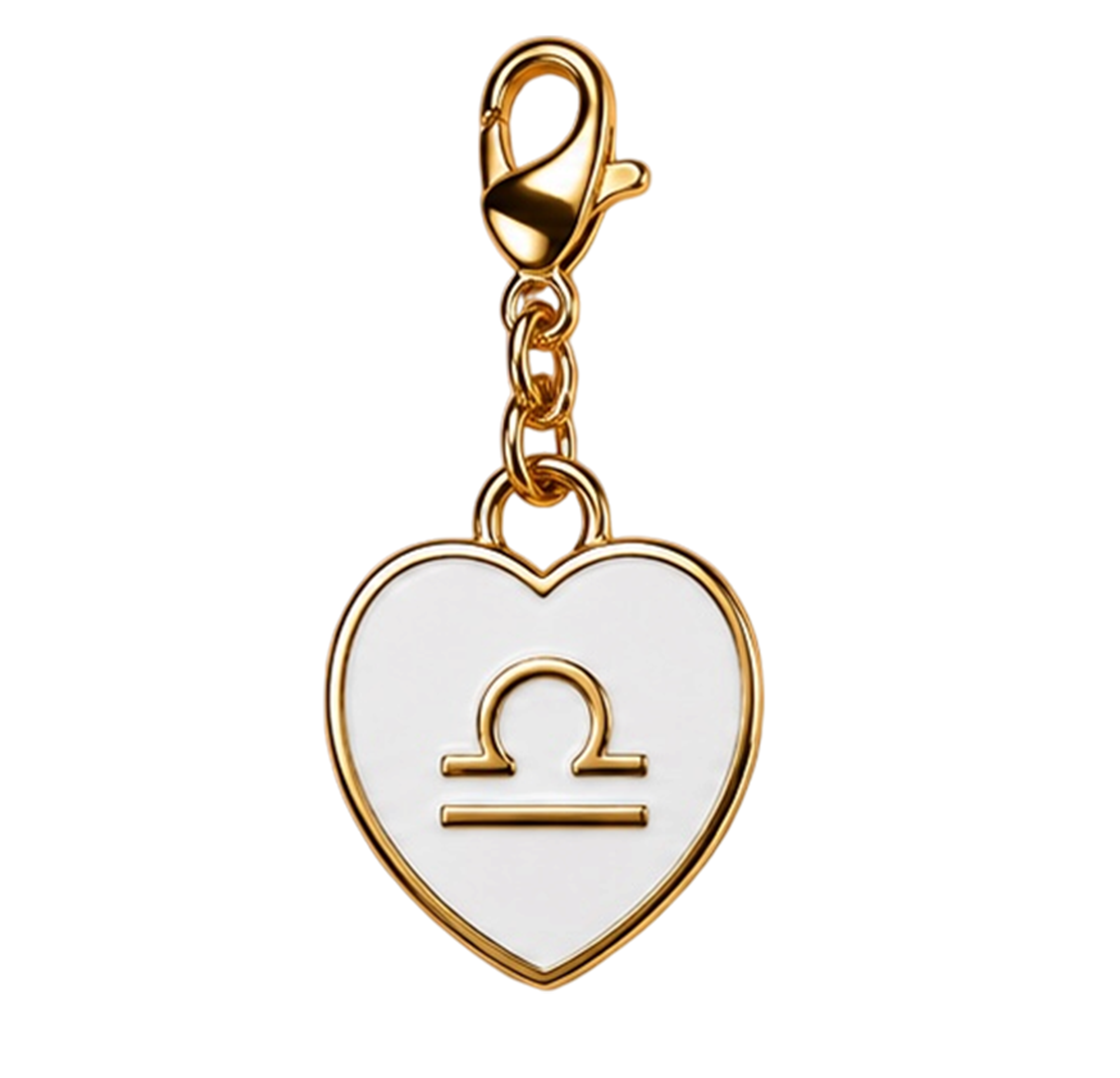 CH-SE-015 Libra White Zodiac Heart Charm