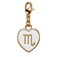 CH-SE-016 White Scorpio Zodiac Heart Charm