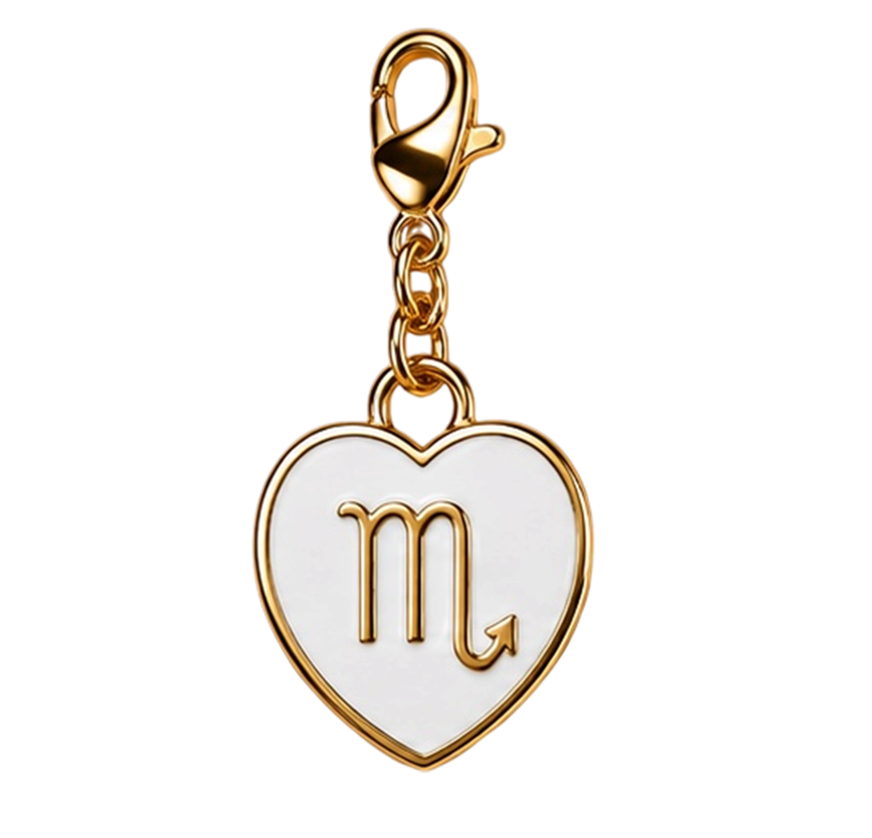 CH-SE-016 White Scorpio Zodiac Heart Charm