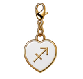 CH-SE-017 White Sagittarius Zodiac Heart Charm