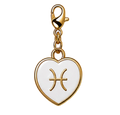 CH-SE-020 Pisces White Zodiac Heart Charm