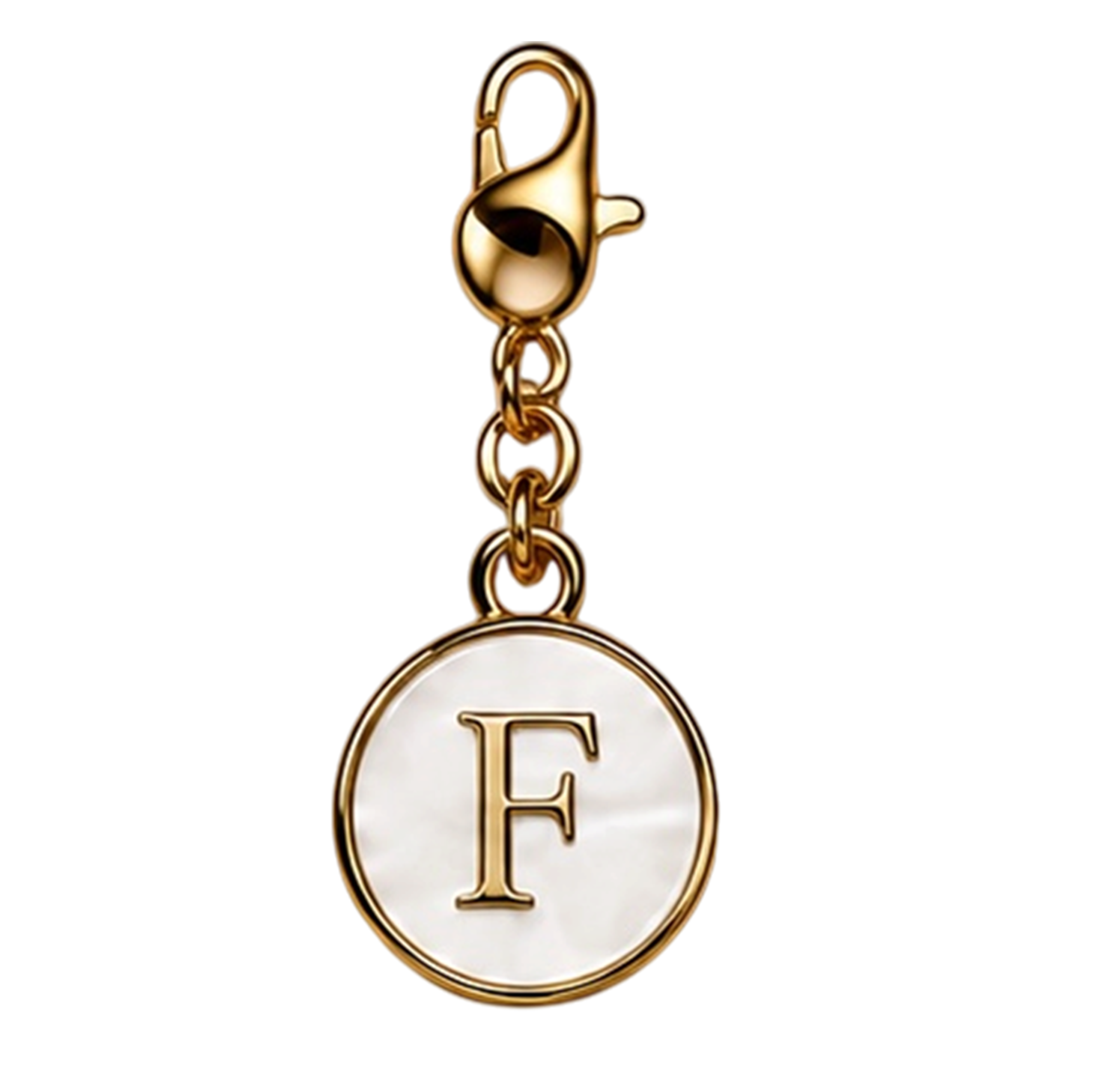 CH-SE-026 White Initial F Charm