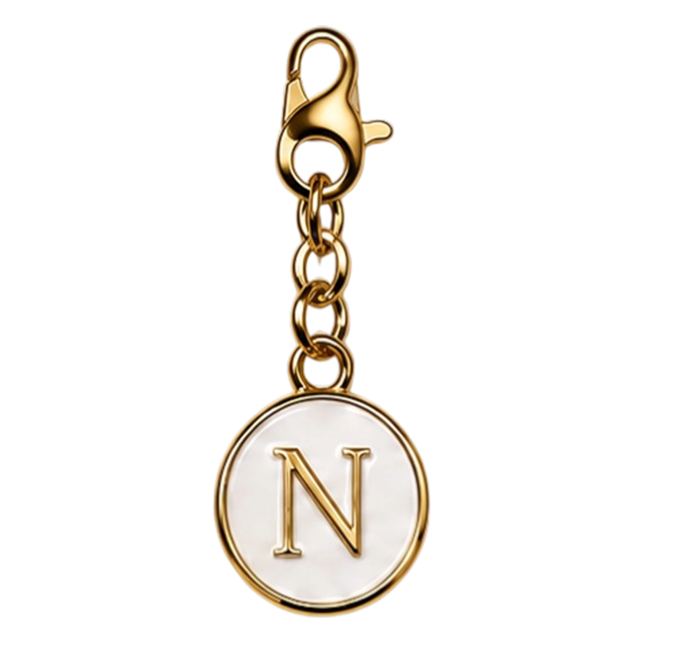 CH-SE-034 White Initial N Charm