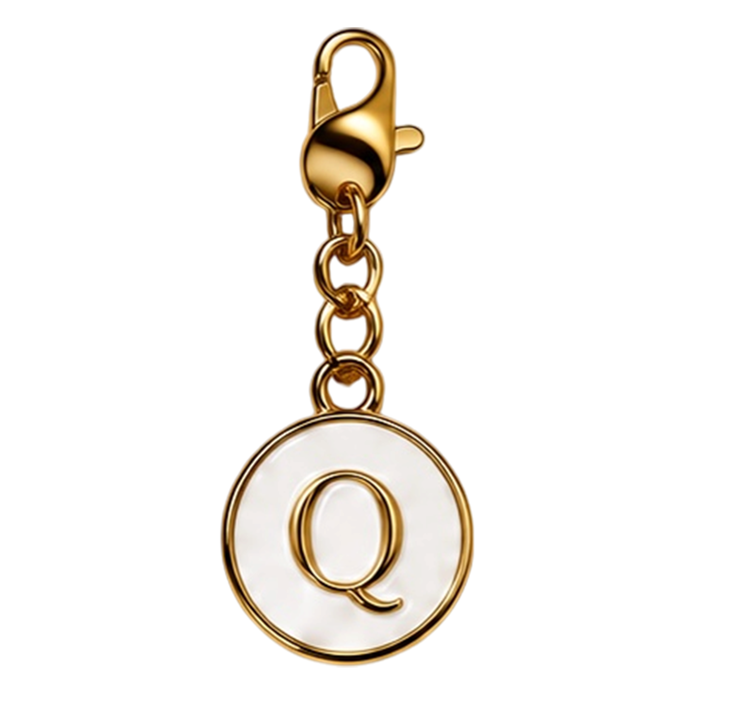 CH-SE-037 White Initial Q Charm