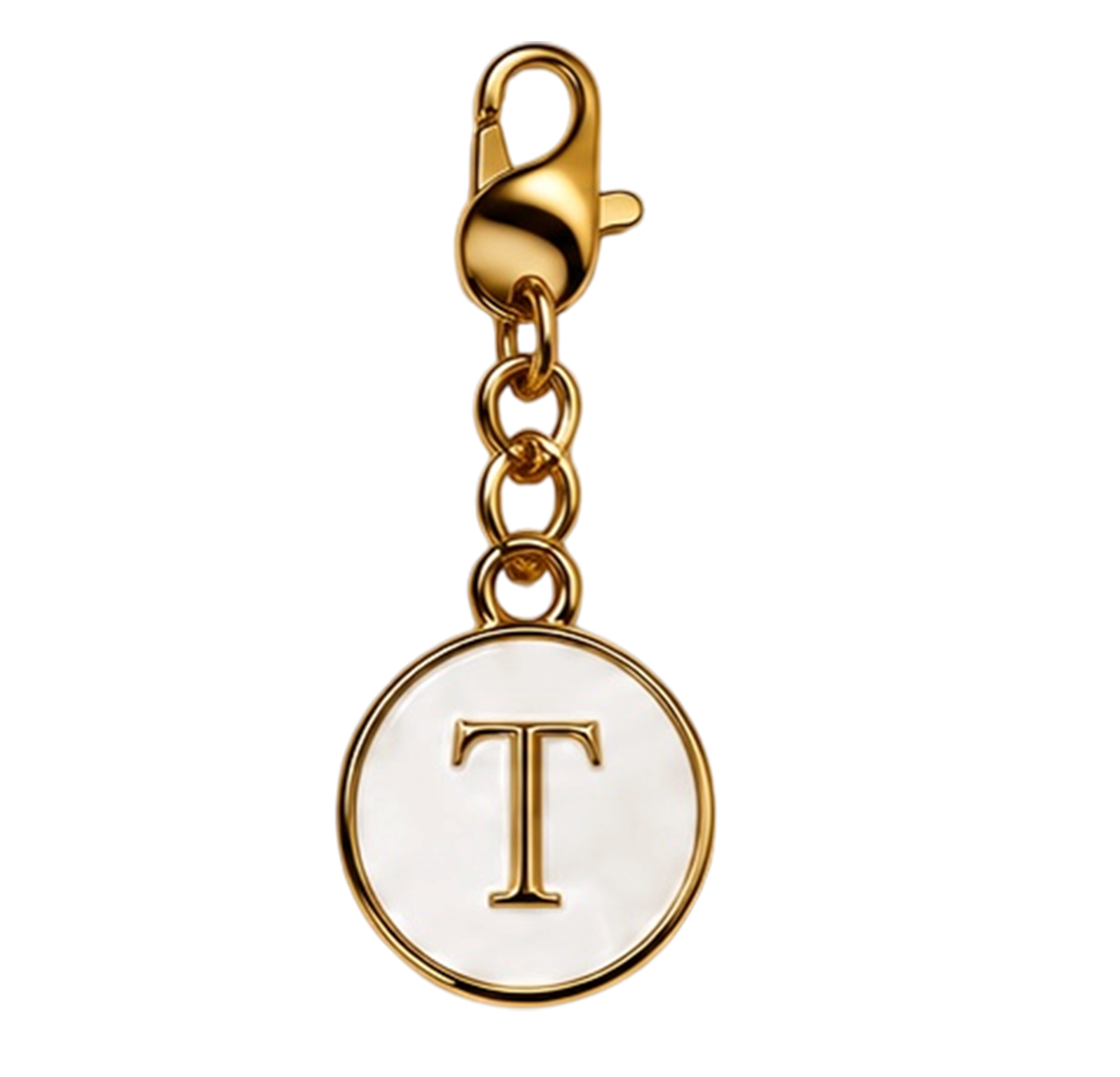 CH-SE-040 White Initial T Charm
