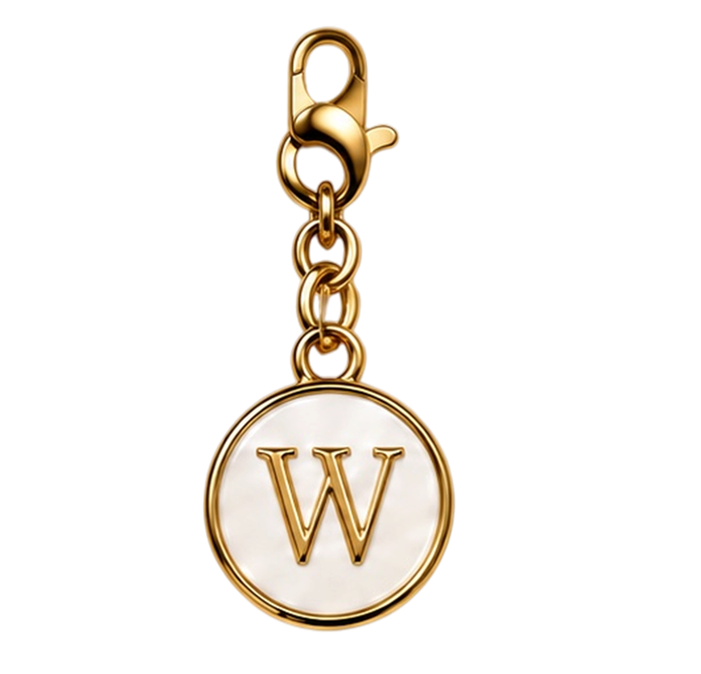 CH-SE-043 White Initial W Charm