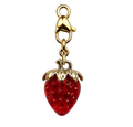 CN007 Red Crystal Strawberry Bag & Keychain Charm