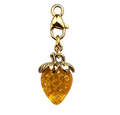 CN007 Yellow Crystal Strawberry Bag & Keychain Charm