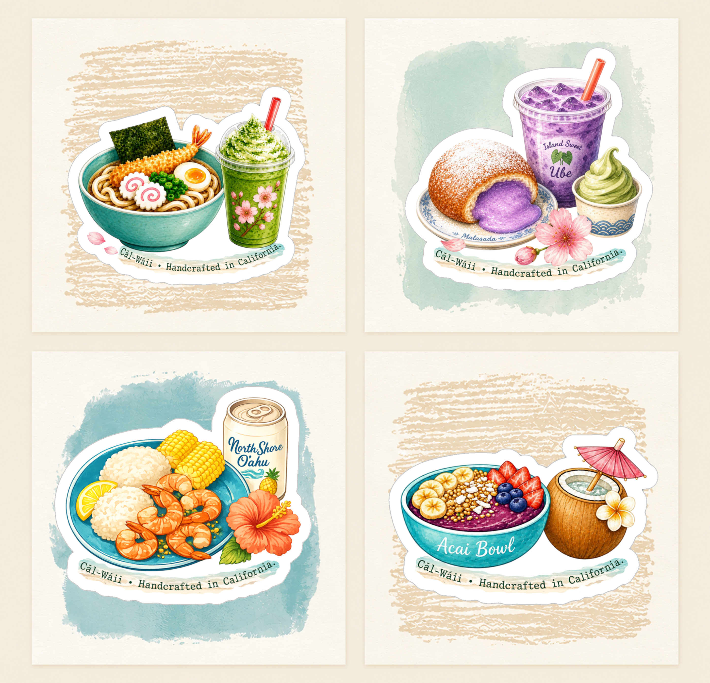 Hawaii Food Collection Sticker Sheet 02
