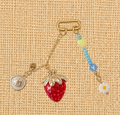 VB09-Coastal Strawberry Charm Keychain