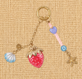 VB11-Coastal Strawberry Shell Charm Keychain