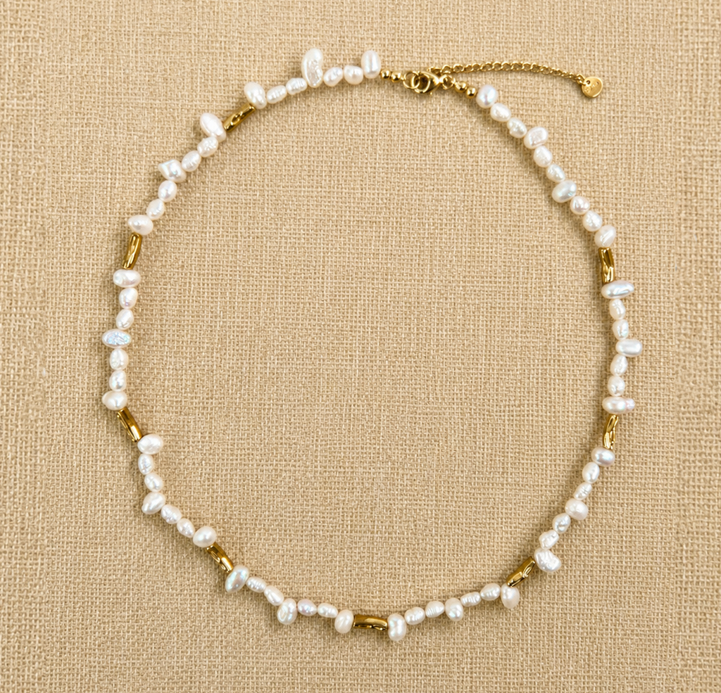 VB13-Irregularly Shaped Baroque Pearl Necklace