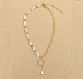 VB14-Two-tone Pearl & Gold Necklace