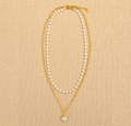 VB15-Pearl Shell Layered Necklace