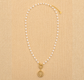 VB16-Minimal Pearl Clover Necklace