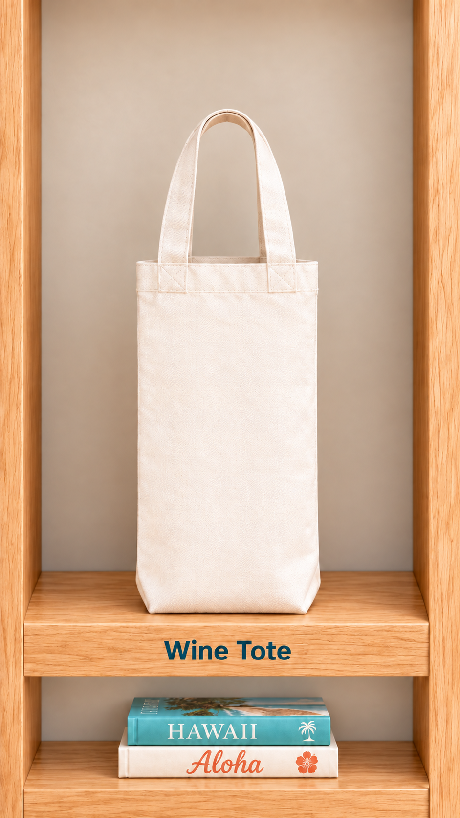 Custom Wine Tote — Natural