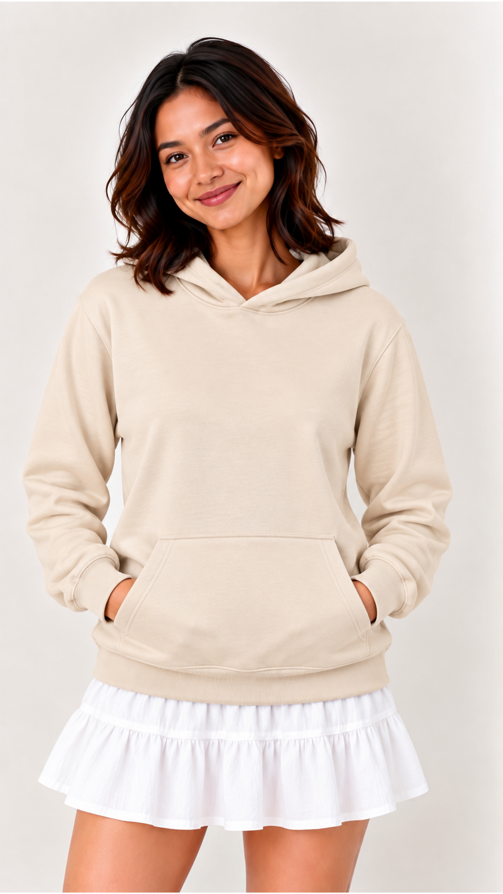 Custom Women's Hoodie-Beige