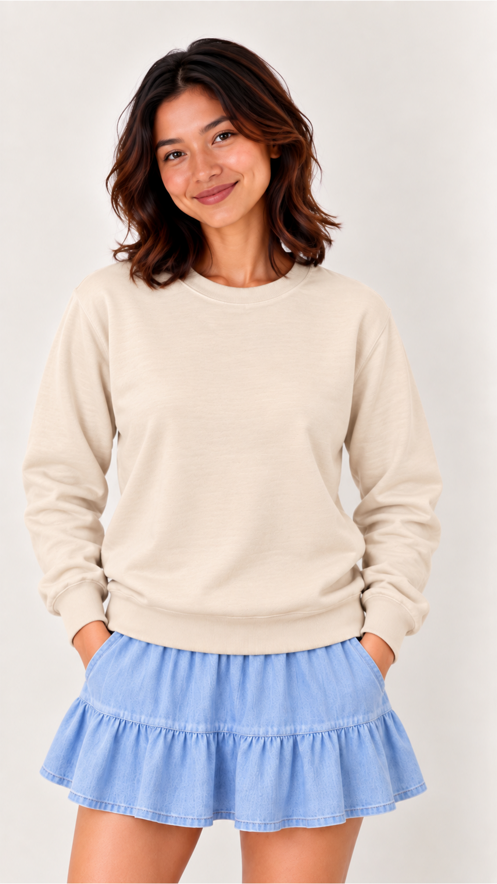 Custom Women's Sweatshirt-Beige