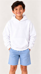 Custom Youth Boy Hoodie-White