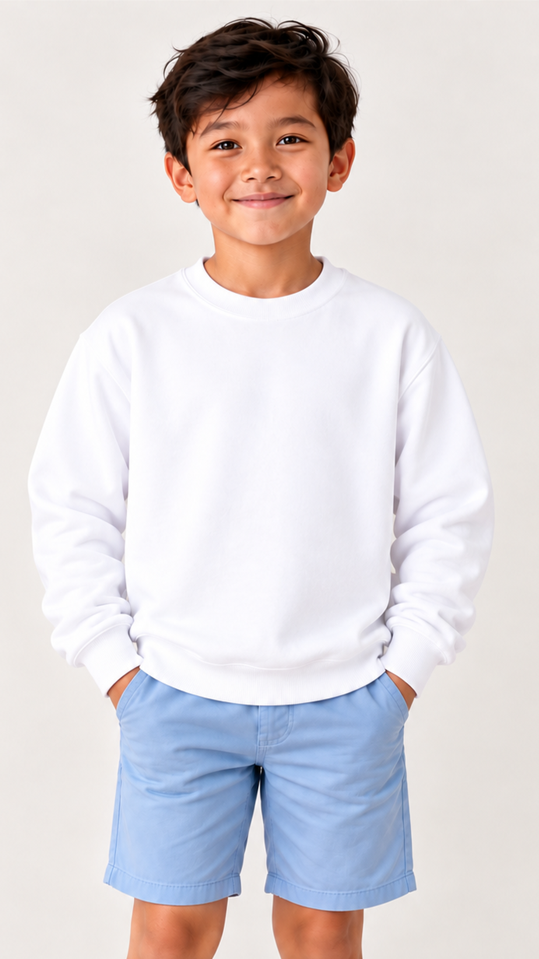 Custom Youth Boy Sweatshirt-White
