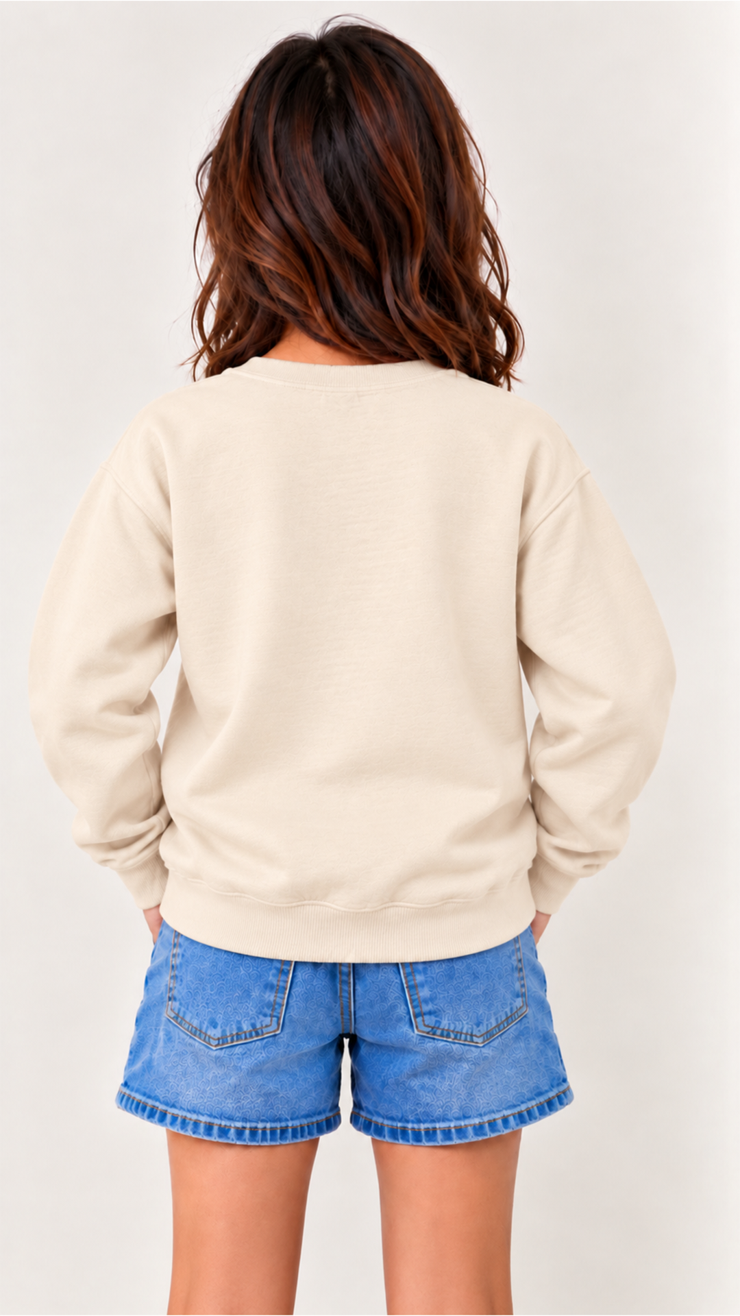 Custom Youth Girl Sweatshirt-Beige