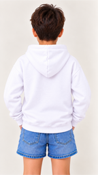 Custom Youth Boy Hoodie-White