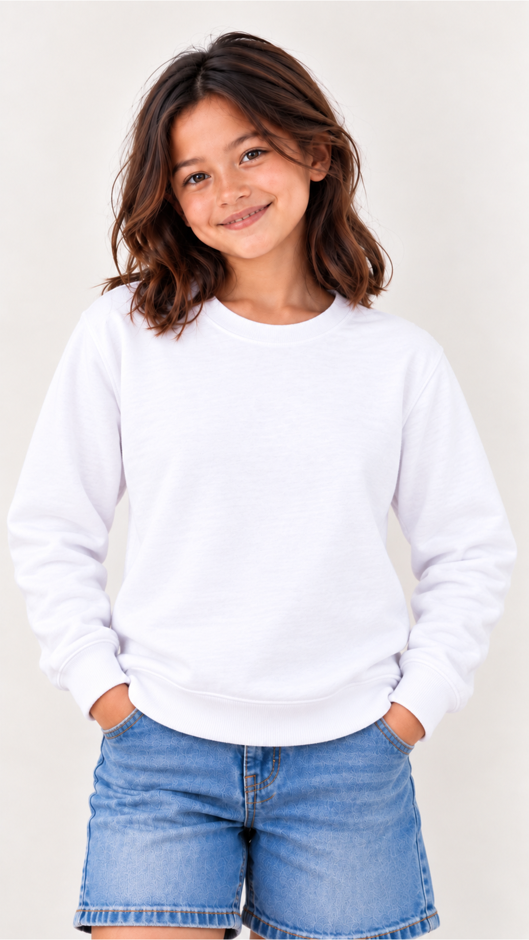 Custom Youth Girl Sweatshirt-White
