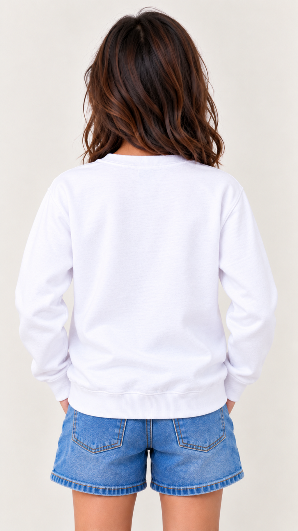 Custom Youth Girl Sweatshirt-White