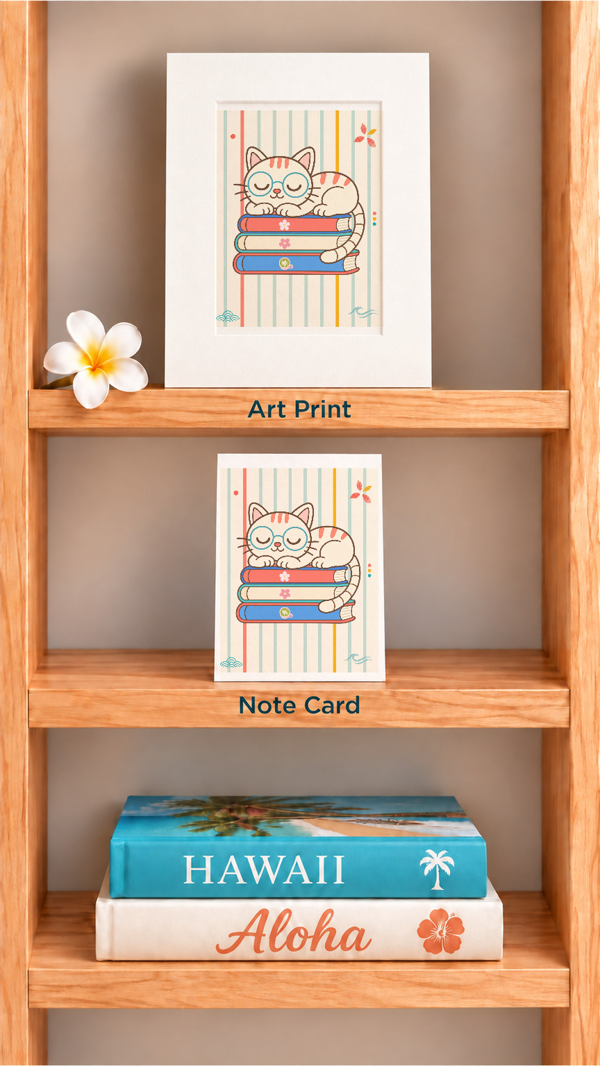 Mini Stripes Sleeping Cat & Books Collection