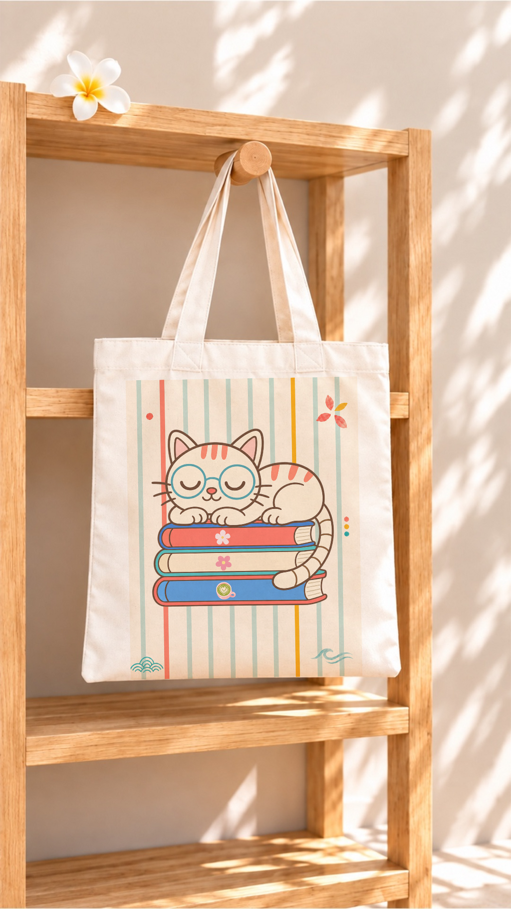 Mini Stripes Sleeping Cat & Books Collection